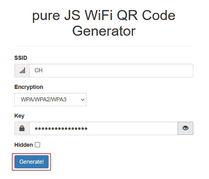 將資料填入後按下「Generate!」按鈕