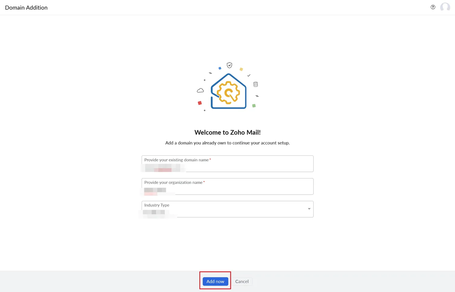輸入欲使用的網域名稱以及其他資料