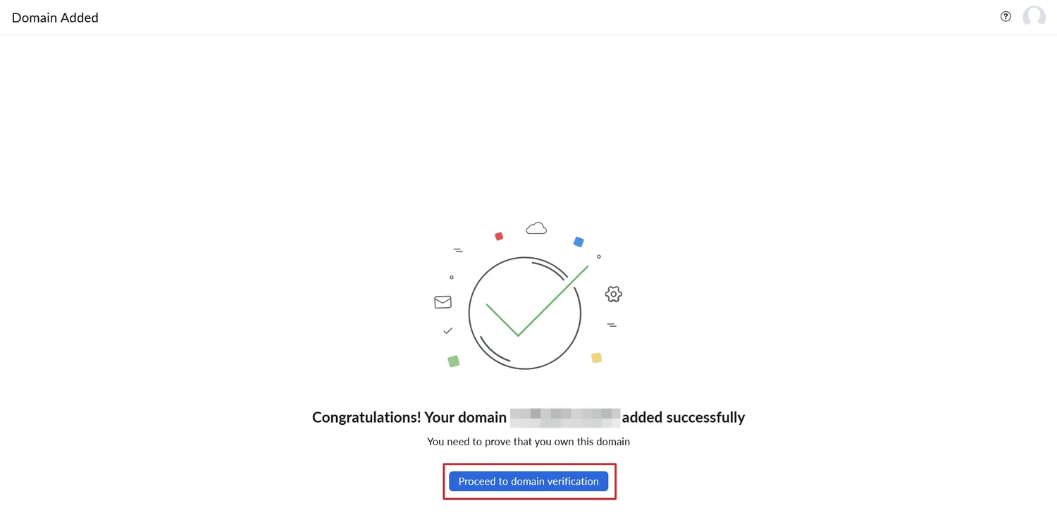 註冊完畢!接著要進入設定篇,按下「Proceed domain verification」