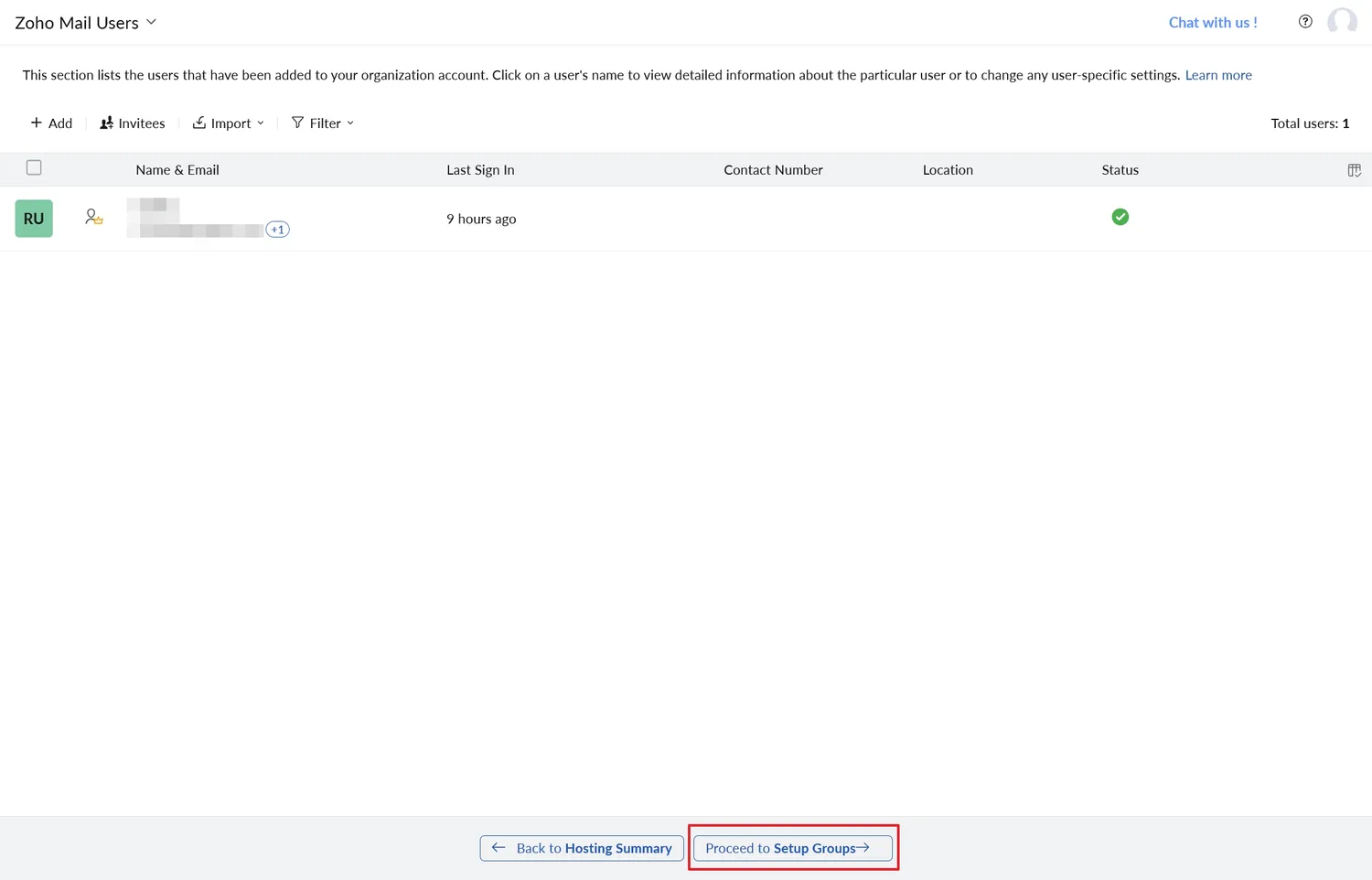 點擊下方的「Proceed to Setup Groups→」按鈕