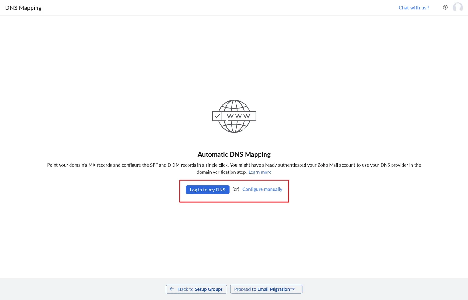 這裡需要進一步做DNS的設定,我這裡點選「Configure manually」