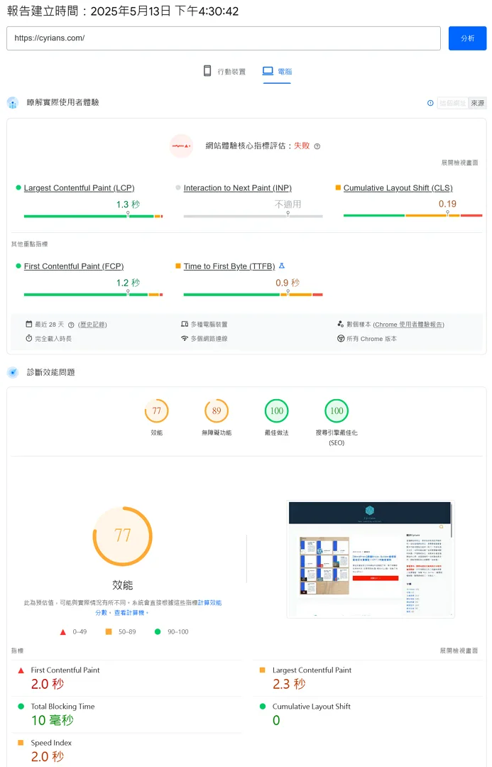 Blocksy在電腦上的分數